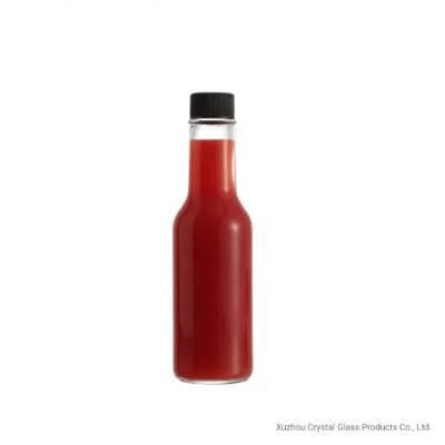 150ml Ketchup Hot Sauce Chili Sauce Woozy Glass Bottles with Plastic Lid