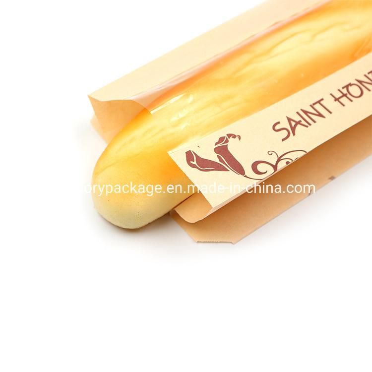 Food Packaging Kraft Bread Paper Bag with Clear Window