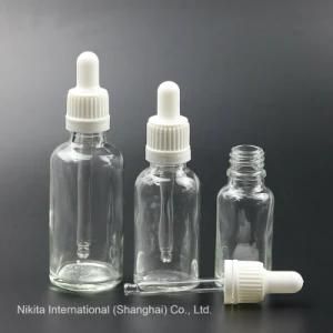 Transparent Glass Dropper Bottle with Pilfer-Proof Cap, Essential Oil Bottle (NBG02B)