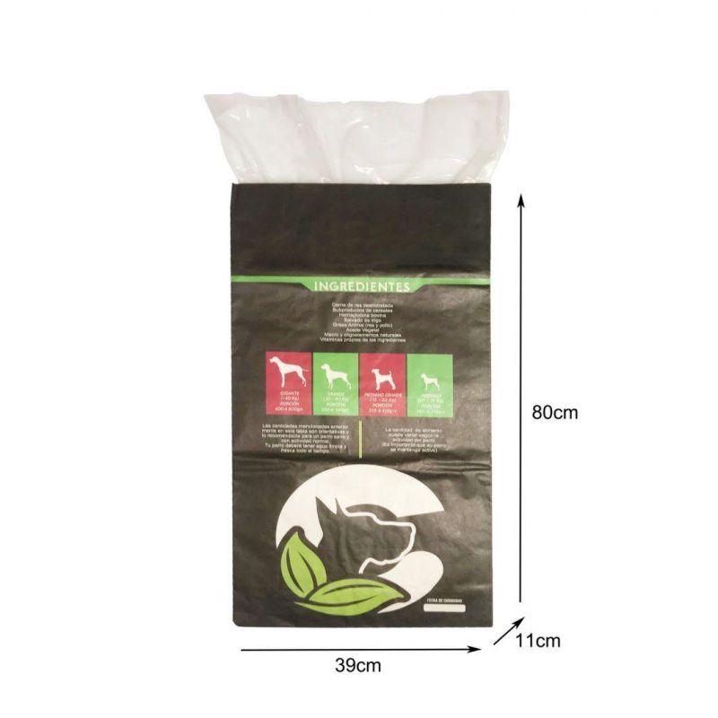 20kg Biodegradable Kraft Paper Flat Bottom Animal Pet Food Bag