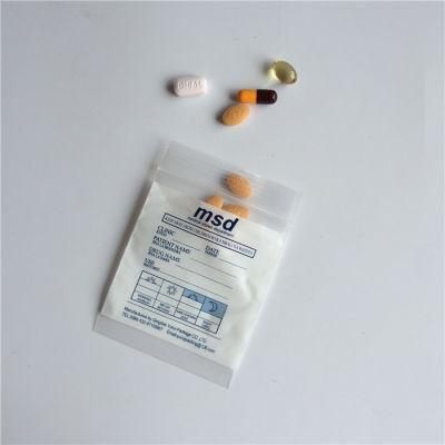 Packaging Pills Plastic Zipper Bags for Medicine LDPE Ziplock Bag