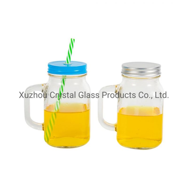 350ml 480ml Beer Mug Beverage Cup Beer Glass Mason Jar with Handle