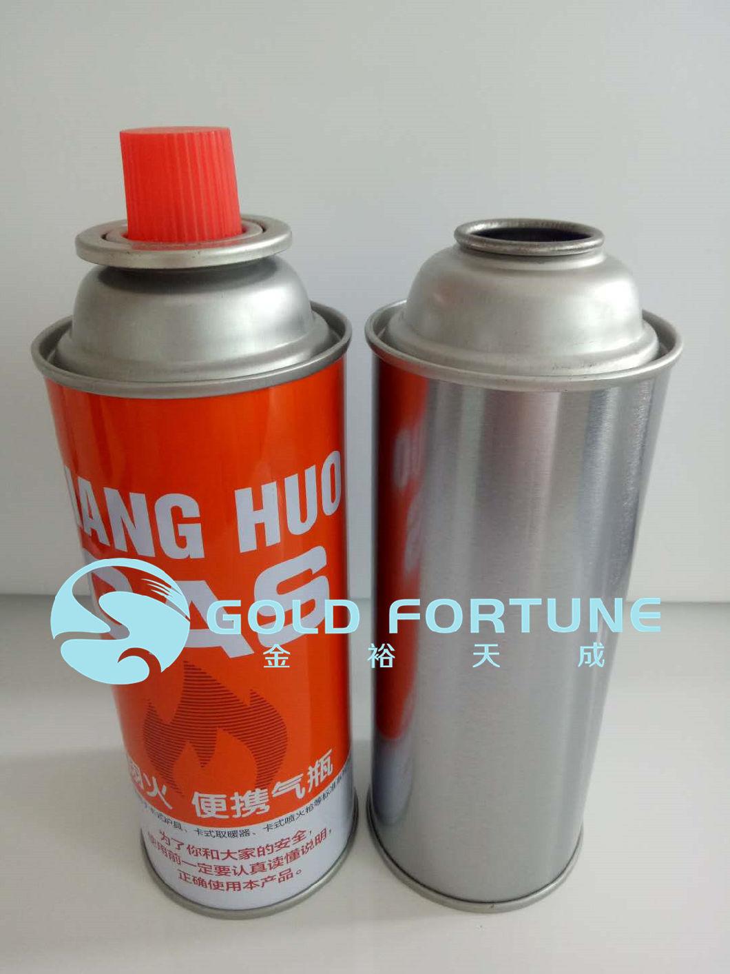 Butane Gas Cartridge Aerosol Straight Can with Gas Valve