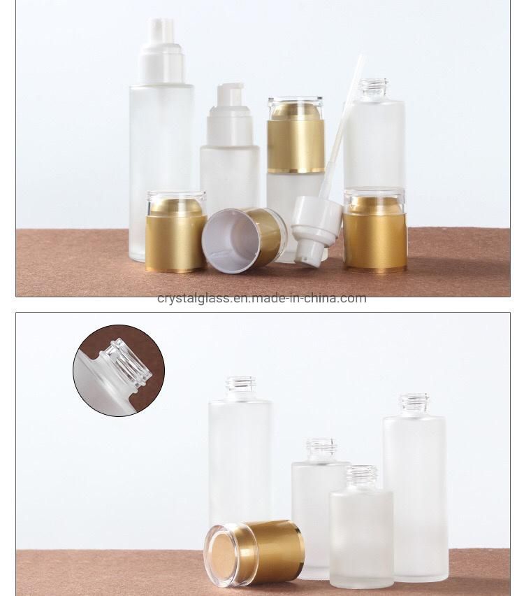 Travel Makeup Bottles with Screw Gold Caps 20ml 30ml 40ml 60ml 80ml