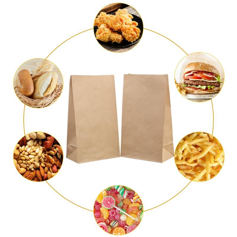 Take Away Fast Food Bag Packaging Degradable Kraft Paper Bags