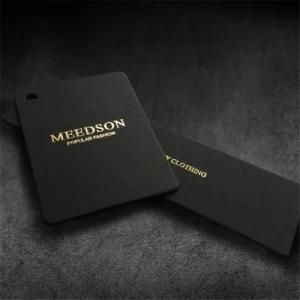 High-Grade Black Card 900 Grams Hot Stamping Pale Gold Font Tag