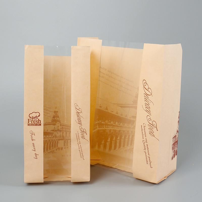 White Bread Toast Paper Bag with Printed Logo Cookies Bag