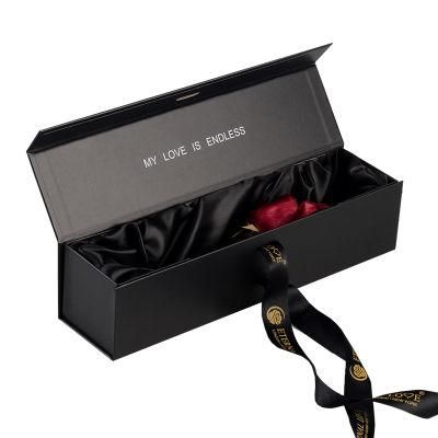 Custom Paper Packaging Gift Magnetic Foldable Packing Flowers Package Wedding Valentine&prime; S Day Box with Ribbon