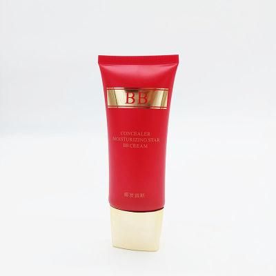 Bb Cream Cosmetic Packaging Oval Plastic Tube with Gold Screw