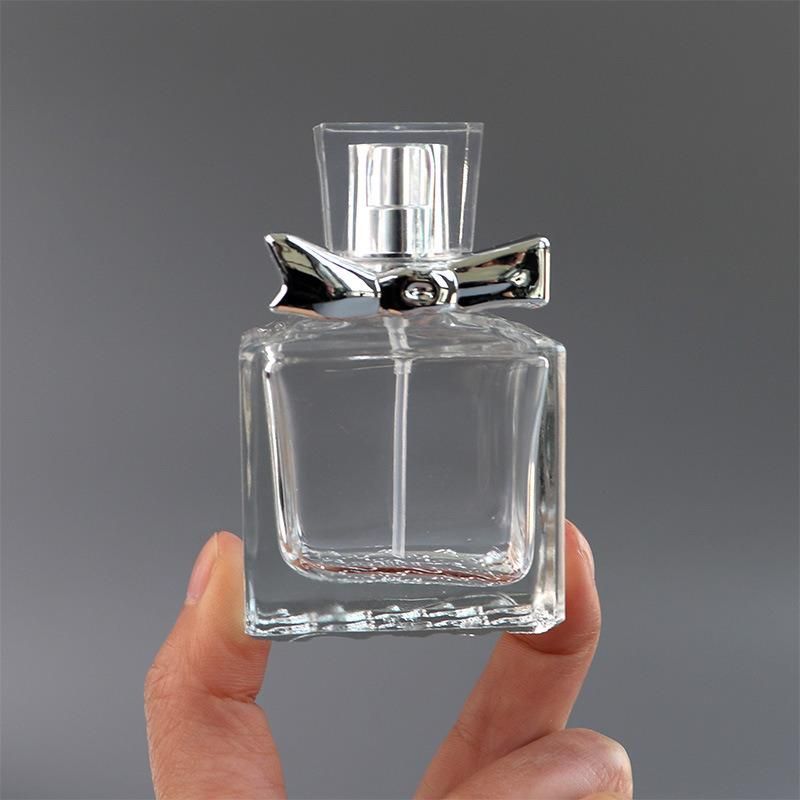 30ml Bowknot Glass Spray Perfume Bottle Refillable Empty Bottle Gold Silver Automizer