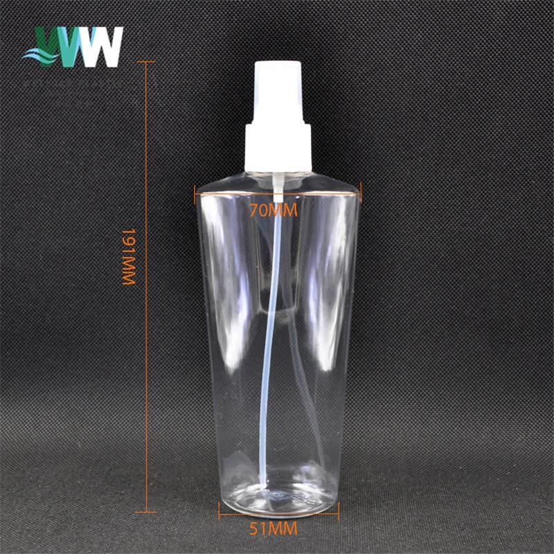 260ml Plastic Trapezoid Shaped Bottle with Fine Mist Sprayer