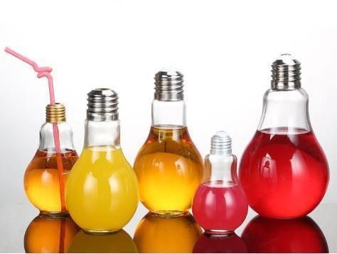 Bulb Shape Beverage Wine Glass Bottle Drinking Glassware