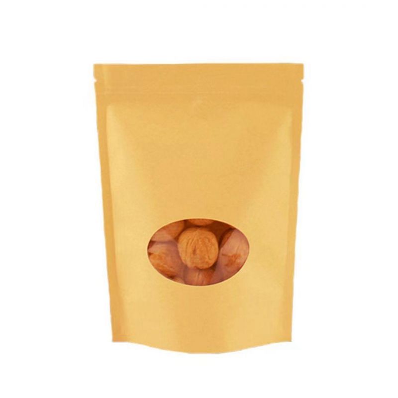 Kraft Paper Zipper Bag with Elips Clear Window