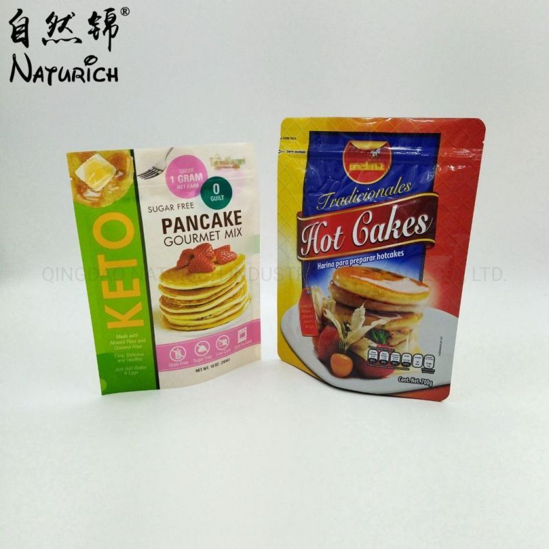 Custom Printed Flat Bottom Zipper Plastic Flour Packaging Bag