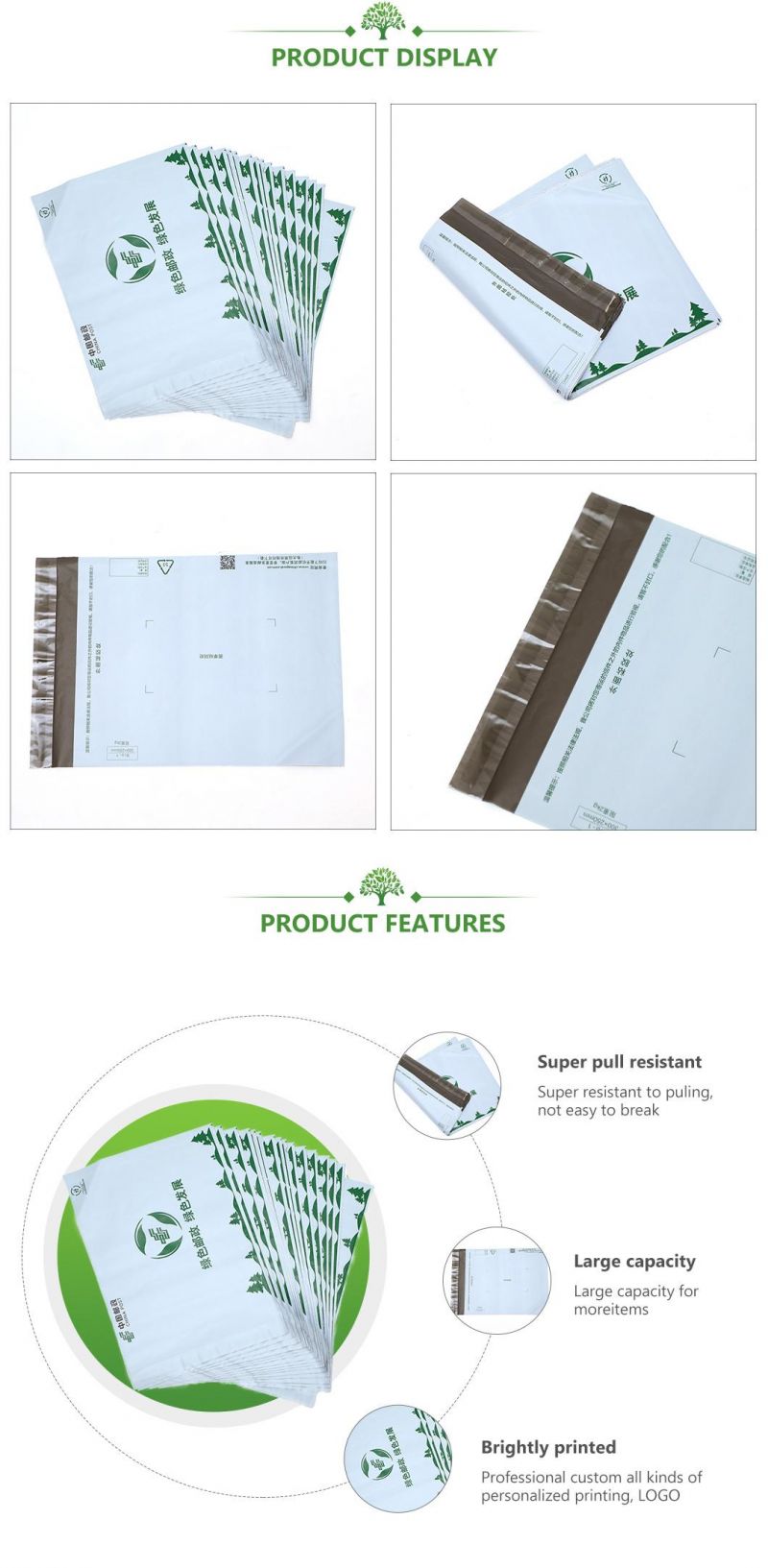 PLA+Pbat/Pbat+Corn Starch Made Biodegradable Bags Compostable Delivery Bags Factory with Ok Compost Home, Ok Compost Industrial, Seeding Certificate