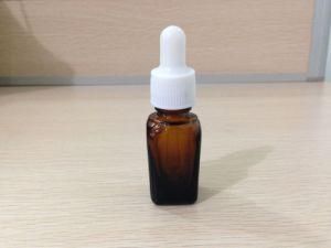 Amber Square Glass Bottle with Childproof Cap and Glass Dropper