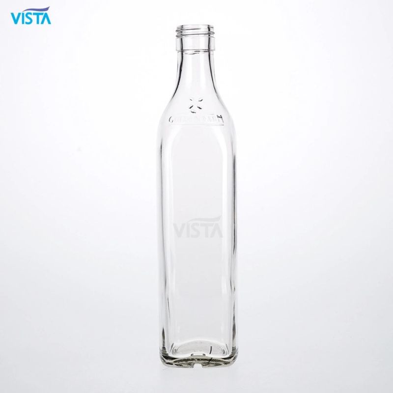 535ml Square Syrup Normal Flint Glass Bottle with Screw Cap