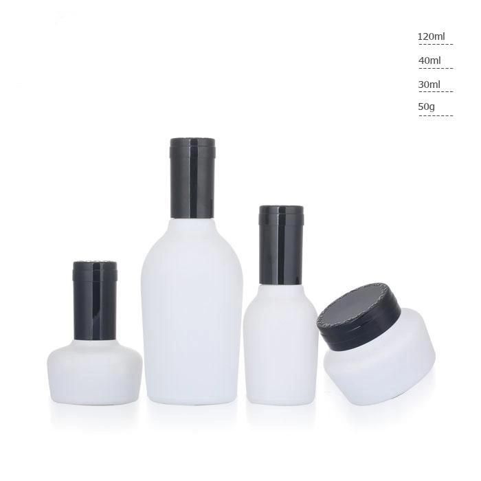 Ll36 Hot Sale Cream Frosted Bottlefor Cosmetic Cosmetics Cream Glass Bottles Have Stock