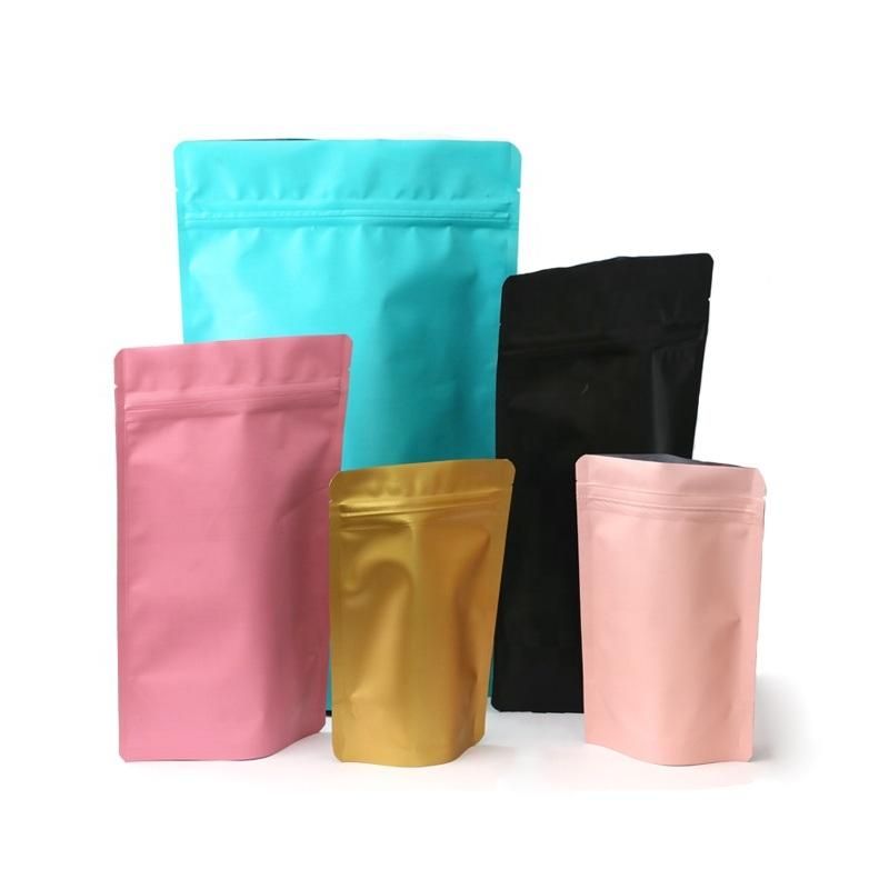 Matte Stand up Pouch Black Packing Ziplock Smell Proof Mylar Plastic Packaging Bags for Cookies