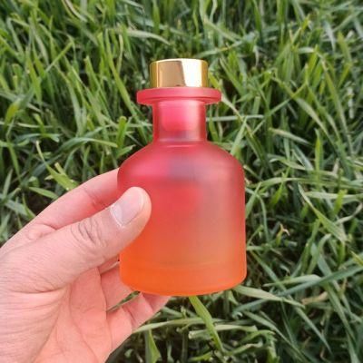 Empty Aroma Reed Fragrance Diffuser Bottle Ombre Glass Perfume Bottles with Cork 130ml