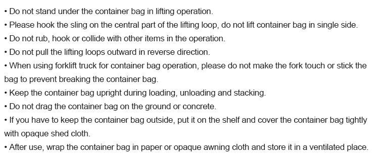 Container PP Bulk FIBC Bag Big Bag for Cassava Starch