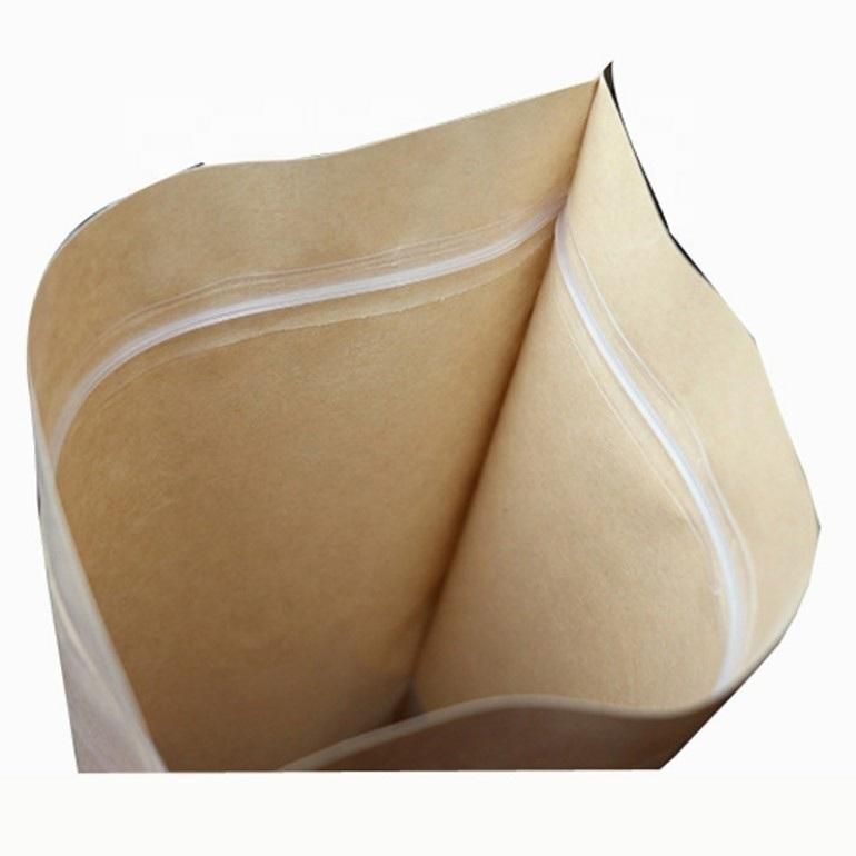 Custom Size Food Grade Brown Kraft Paper and Plastic Combined Compound Bag Snack Packaging Bag with Window