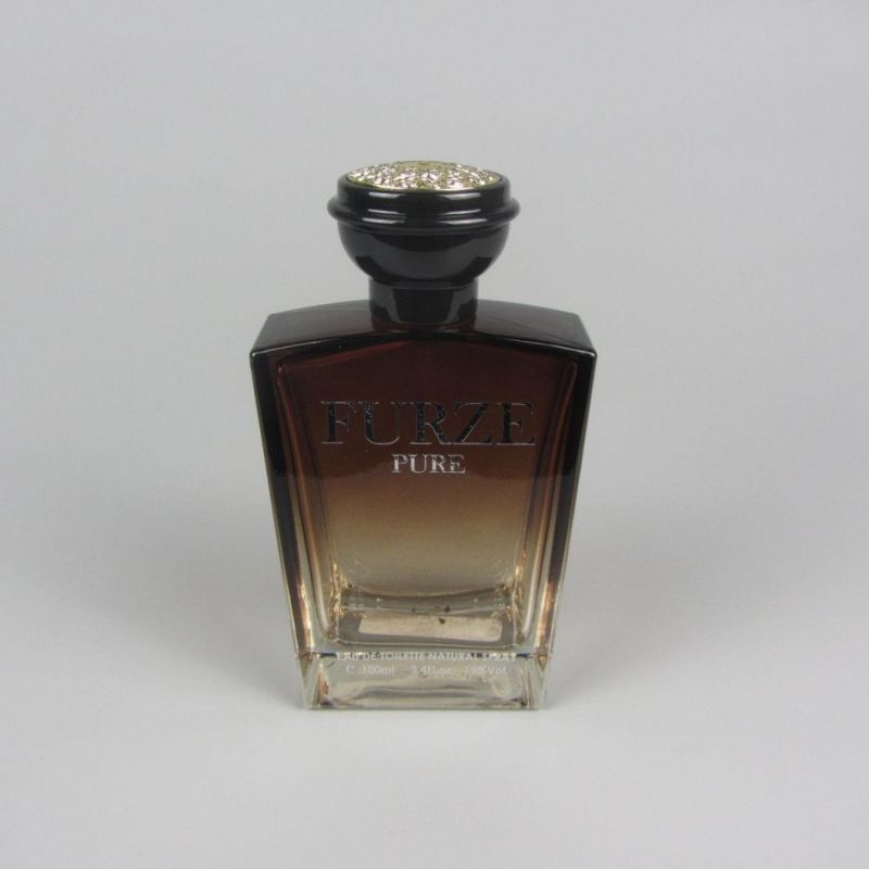 Empty Mens Elegant Clear Black Perfume Spray Glass Bottle