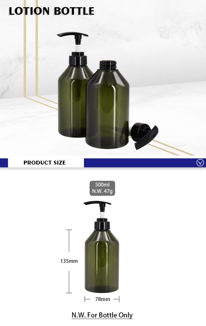 Wholesale Supply 500ml Green Shampoo Lotion Bottle Wash Gel Skin Care Package