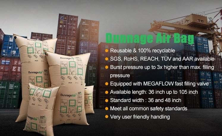 600*1200mm Inflatable Transport Air Dunnage Bags for Container Void Filling