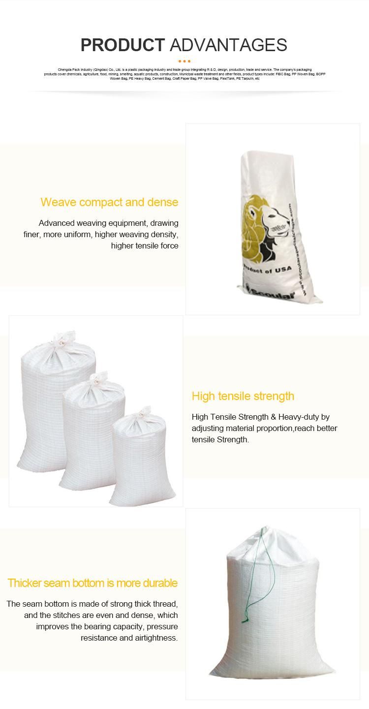 25kg 50kg PP Woven Polypropylene Corn Starch Bags Empty Organic Fertilizer Grain Rice Feed Sugar Jute Sack