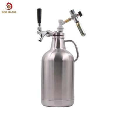 Food Grade CO2 Double Wall Beer Growler Vacuum Stainless Steel