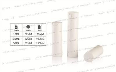 White Empty Custom Pretty PP Airless Lotion Bottle 15ml 30ml 50ml