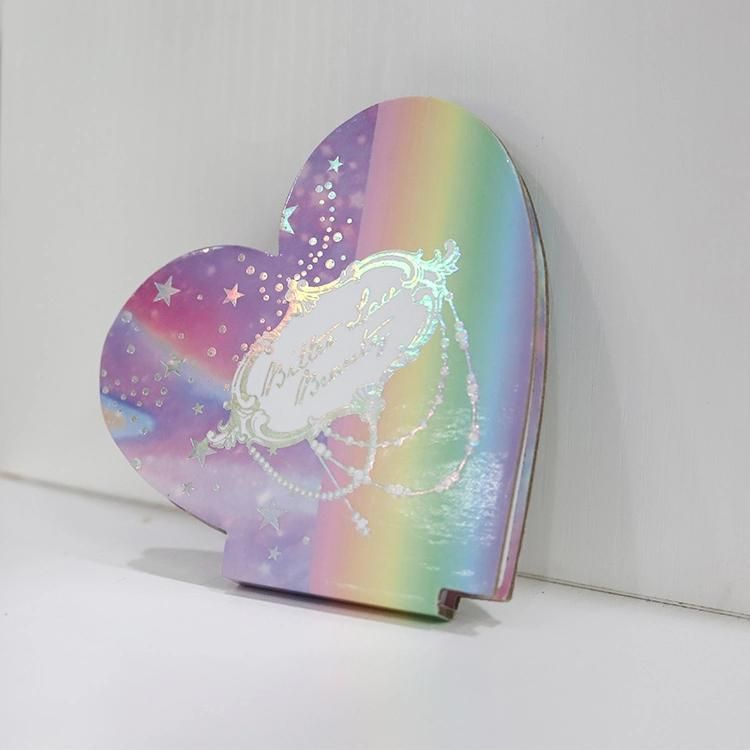 Firstsail Holographic Heart Shaped Single Pan Private Label High Pigment Empty Magnetic Eyeshadow Palette