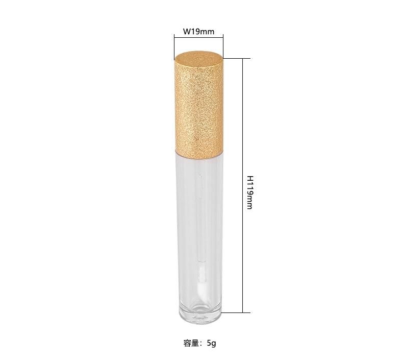 High Quality 5ml Luxury Gold Lip Gloss Tube Lip Gloss Packaging Green Custom Gold Wand