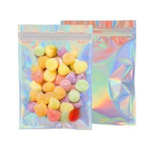 Holographic Laminated Ziplock Pouch Reusable Aluminum Foil Hologram Bags for Accessories Leisure Food