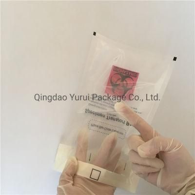 Adhesive 95kpa Medical Biohazard Bags Lab 95kpa Specimen Transport Bag with Pocket