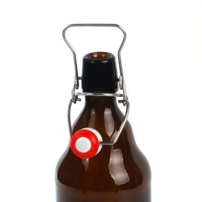 350ml 500ml 1000ml Home Brewing Amber Glass Beer Bottle with Easy Wire Swing Cap &amp; Airtight Rubber Seal