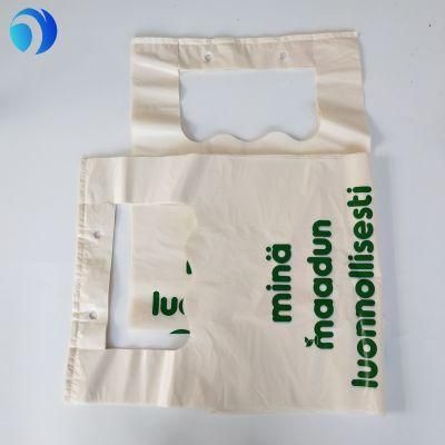 Customized Recyclable Biodegradable Plastic Shopping Bag Supermarket T-Shirt Bag