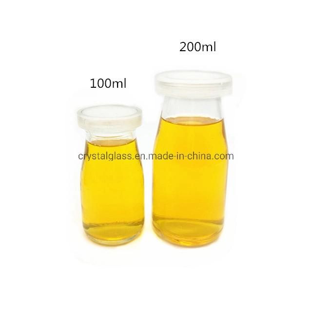 200ml/250ml 300ml 500ml 1L Milk Glass Bottle Mini Glass Milk Bottle with Cap Wholesale