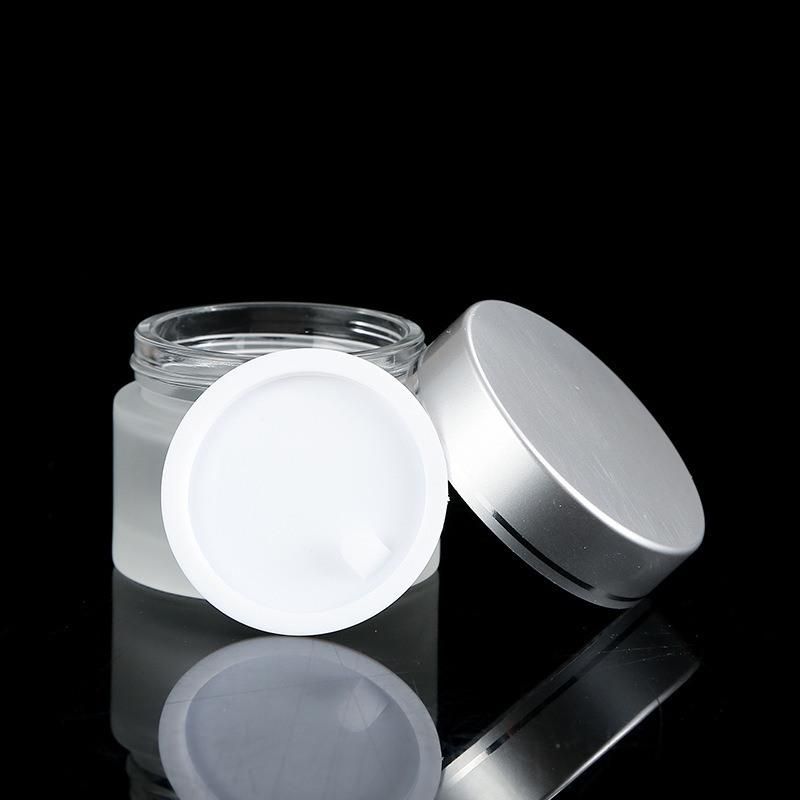 Frosted Glass Refillable Ointment Bottles Empty Cosmetic Jar Pot Eye Shadow Face Cream Container 5/10/15/20/30/50/100g