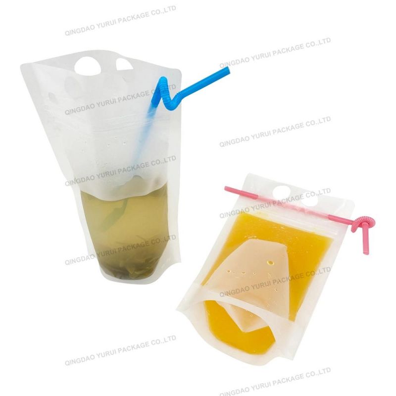 Plastic Clear Custom Design Lamination Material Stand up Reclosable Juice Bag