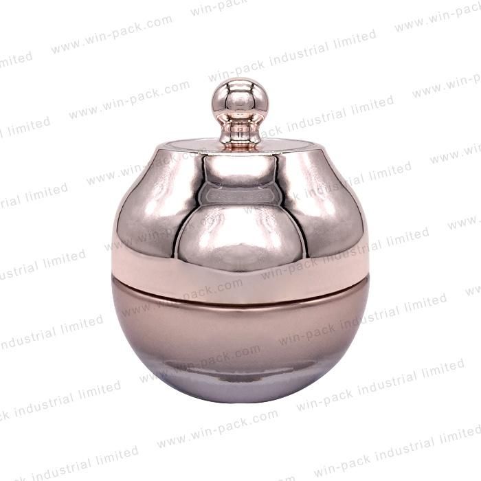 Custom Cosmetics Packaging Round Shape Purple Color Empty Glass Cream Jar 50g