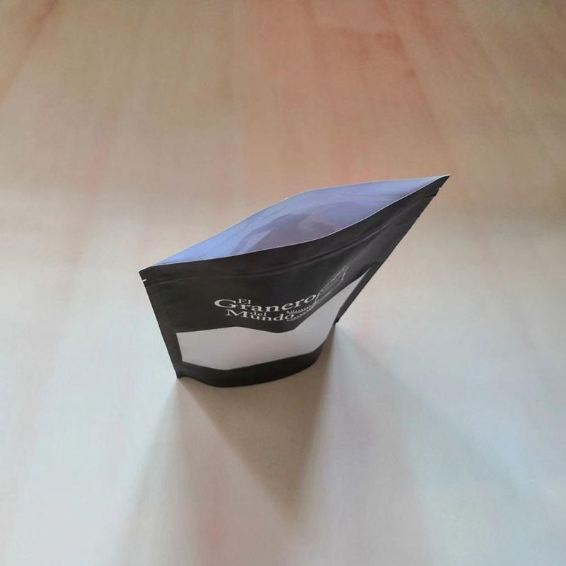 Black Paper Stand up Pouch with Clear Window