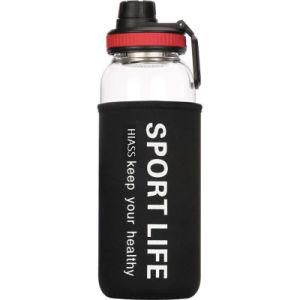 500ml 750ml 1000ml China Manufacturer Clear Glass Water Drink Bottle Sport Sleeve Water Bottle Glass Supplier