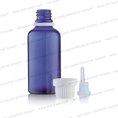 5ml 10ml 15ml 20ml 30ml 50ml 100ml Blue Color Glass Dropper Bottle with White Color Screw Cap