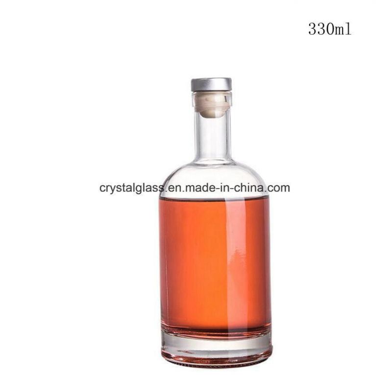 OEM Clear Glass Wine Bottle with Cork Lid 375ml 500ml