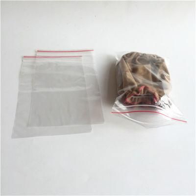 LDPE Transparent Resealable Poly Bag with Red Line on The Lip