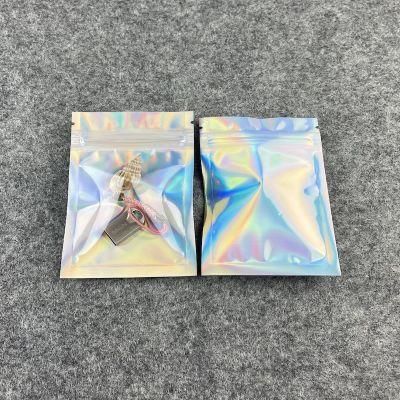 Stand up Hologram Mylar Ziplock Bags for Packaging Eyelash Lipstick Products Zip Lock Plastic Holographic Laser Bag