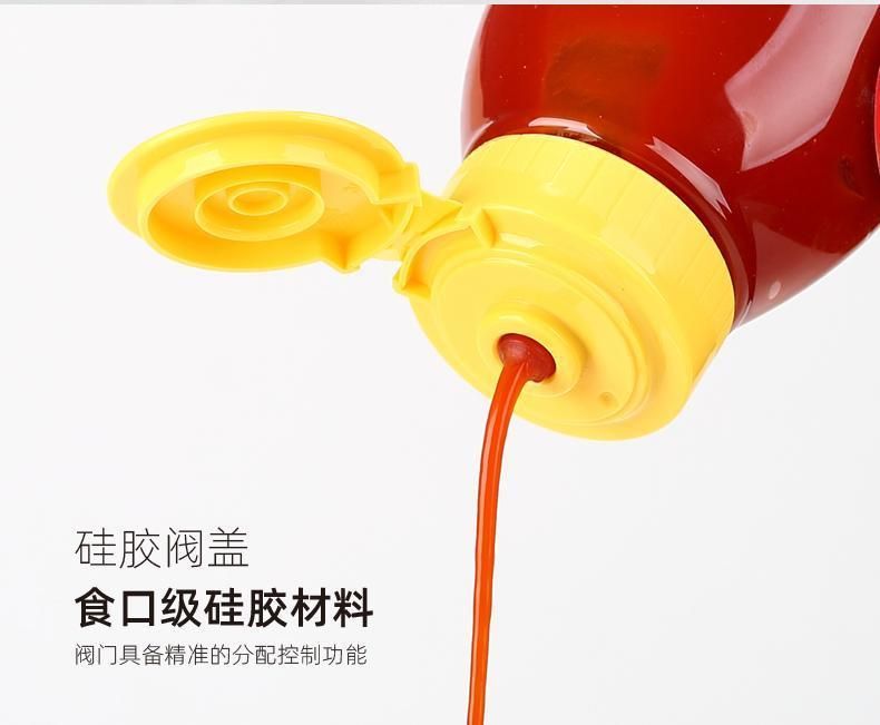 500ml Pet Plastic Ketchup Bottles Sauce Bottle with Silicone Valve Cap