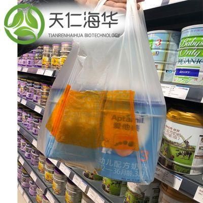 Durable Portable Hotsale Corn Starch Eco Friendly PLA Recycle Reusable Biodegradable Packaging Plastic T-Shirt Bag with En13432 Certified